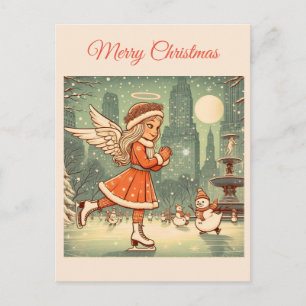 Cartão Postal Anjo de Natal customizável em NYC