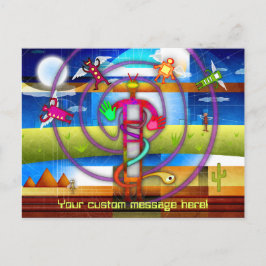 Cartão Postal Anjo do Astronauta da Alienígena Antiga