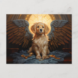 Cartão Postal Anjo do ouro Retriever