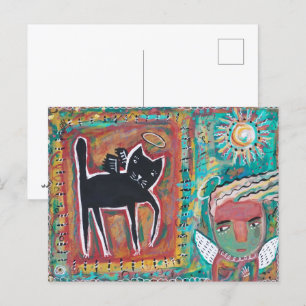 Cartão Postal Anjo Gato