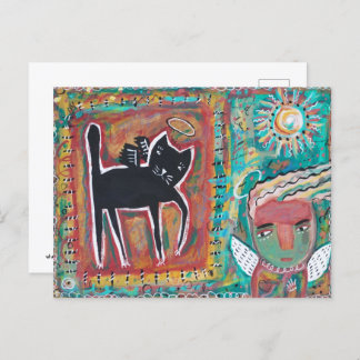 Cartão Postal Anjo Gato