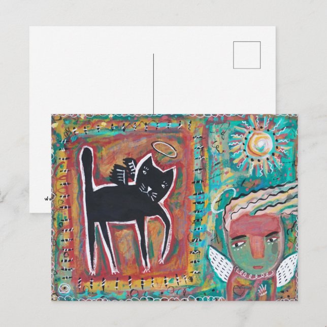 Cartão Postal Anjo Gato (Frente/Verso)