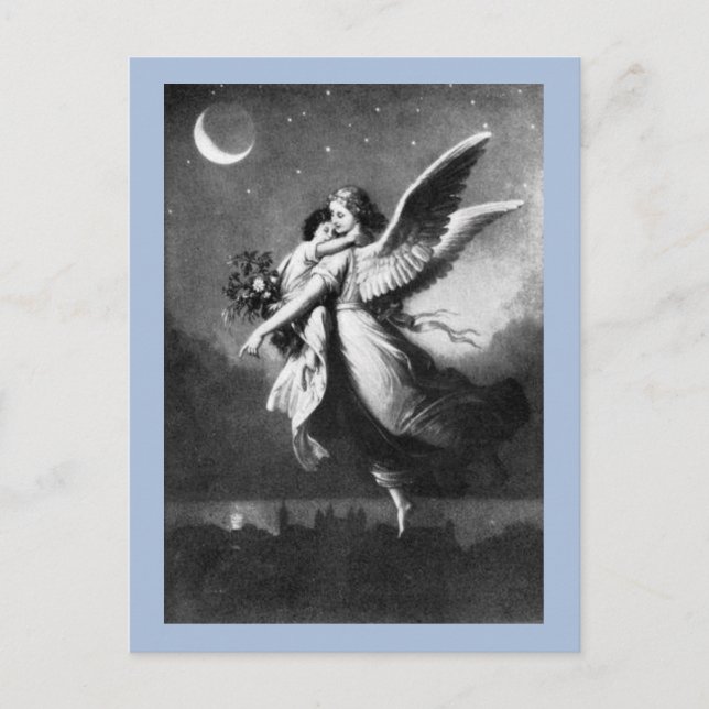 Cartão Postal Anjo Guardião À Noite (Frente)