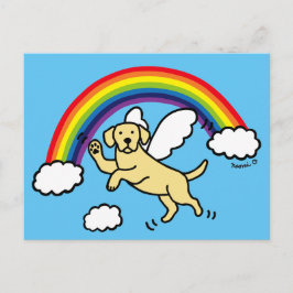 Cartão Postal Anjo Guardião Amarelo Labrador (Ponte Arco-Íris)