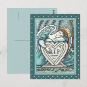 CARTÃO POSTAL ANJO GUARDIÃO AMOROSO, ARTE DE LUTO NO CEMITÉRIO R