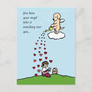 Cartão Postal Anjo Labrador Amarelo com Amor 2
