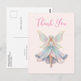 Cartão Postal Anjo Mágico Fada Cores Pastel Agradecimento