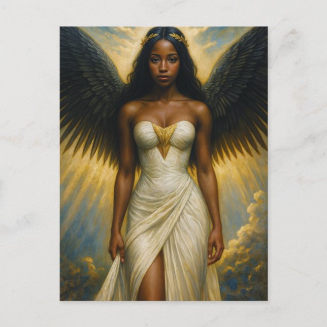 Cartão Postal Anjo Mulher Negra Com Estética Grega (Frente)
