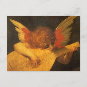 Cartão Postal Anjo Musical Renascentista de Arte por Rosso Fiore