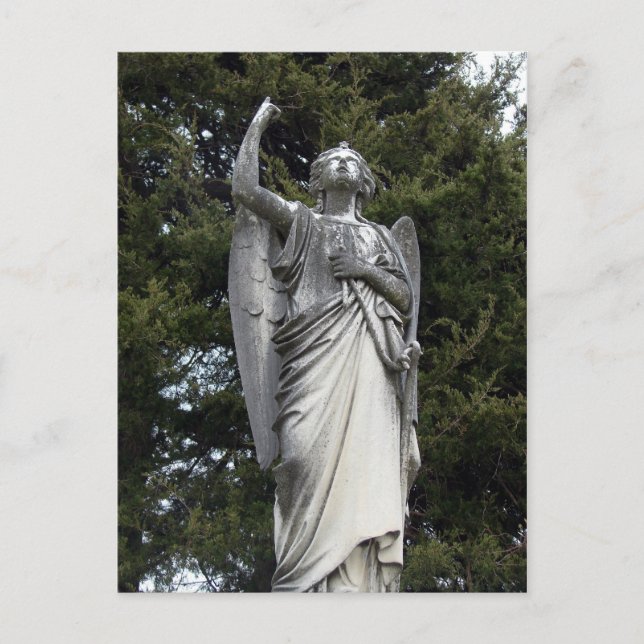 Cartão Postal Anjo Pedra com Pinheiros em Fundo (Frente)