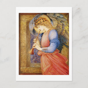 Cartão Postal Anjo tocando Flageolet - Edward Burne-Jones