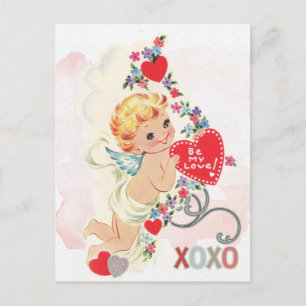Cartão Postal Anjo xoxo coração vermelho