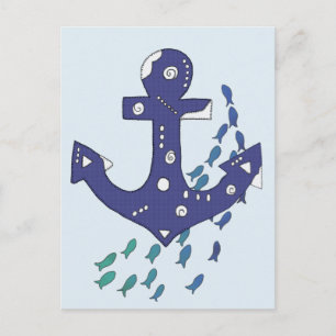 Cartão Postal Anker und Fische
