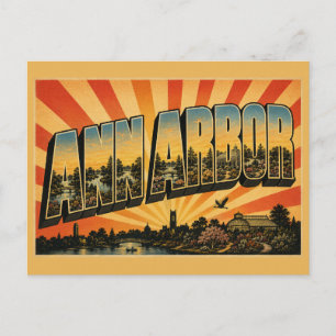 Cartão Postal Ann Arbor Michigan Rio Huron Arboreto Arte