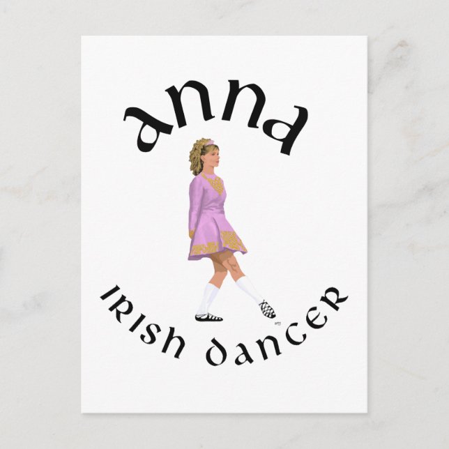 Cartão Postal ANNA (Irish Step Dance Custom Design) (Frente)