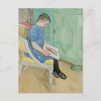 Cartão Postal Anna Johanna Lendo um Livro