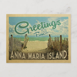 Cartão Postal Anna Maria Island Beach Viagens vintage