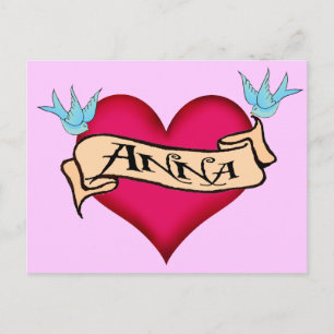 Cartão Postal Anna - T-shirts e presentes com tatuagem cardíaca 