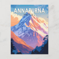Annapurna Nepal Viagem Art Vintage