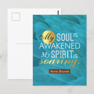Cartão Postal Anne Bronte Poem Citação - Minha Alma está desp