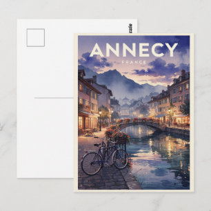 Cartão Postal Annecy França Viagens Antigas