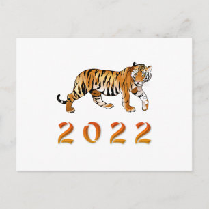 Cartão Postal Ano chinês da ilustração Tigre 2022