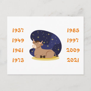 Cartão Postal Ano Chinês do Ox