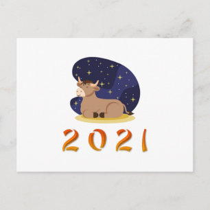 Cartão Postal Ano chinês do Ox 2021