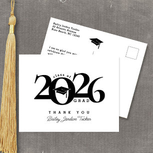 Cartão Postal Ano de Conclusão Borla do Gorro de Formatura Agrad