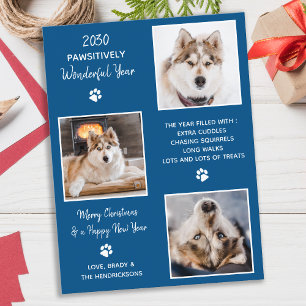 Cartão Postal Ano de Foto de Pet de Cão Personalizado em Revis