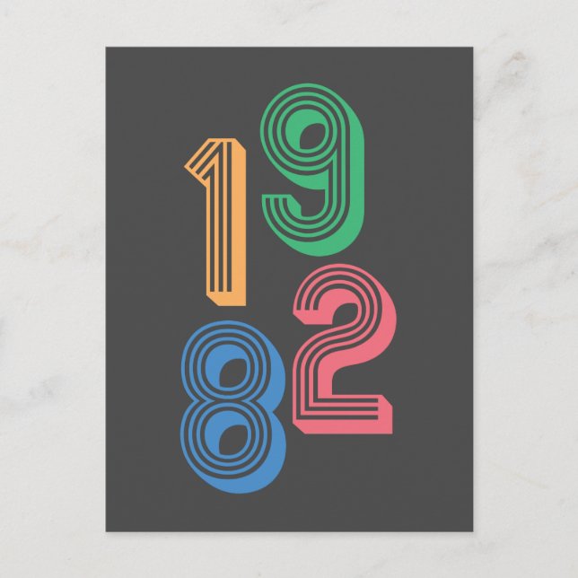 Cartão Postal Ano de nascimento - 1982 - aniversário de 40 anos (Frente)