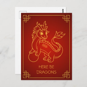 Cartão Postal Ano do Dragão 2024 - Zodiac chinês