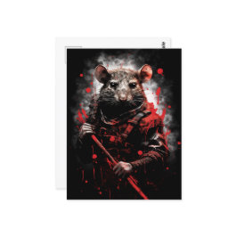 Cartão Postal Ano do Rato Samurai