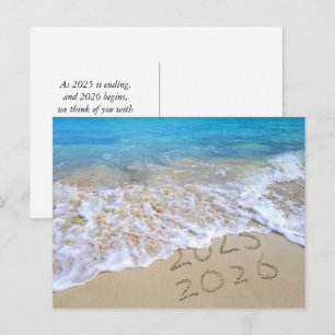 Cartão Postal Ano Novo Feliz Praia