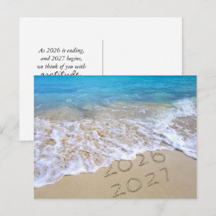 Cartão Postal Ano Novo Feliz Praia
