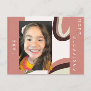 Cartão Postal anos novos 2021 Forma Orgânica Foto Botânica