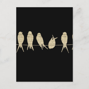 Cartão Postal anotações musicais de fio-pássaro.jpg