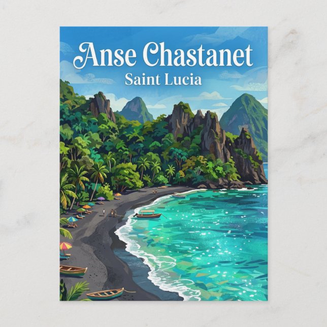 Cartão Postal Anse Chastanet Santa Lúcia (Frente)