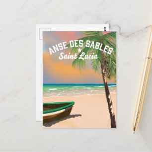 Cartão Postal Anse Des Sables Santa Lúcia