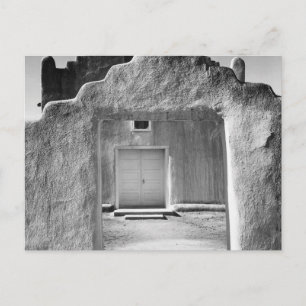 Cartão Postal Ansel Adams - Entrada da Igreja - Novo México