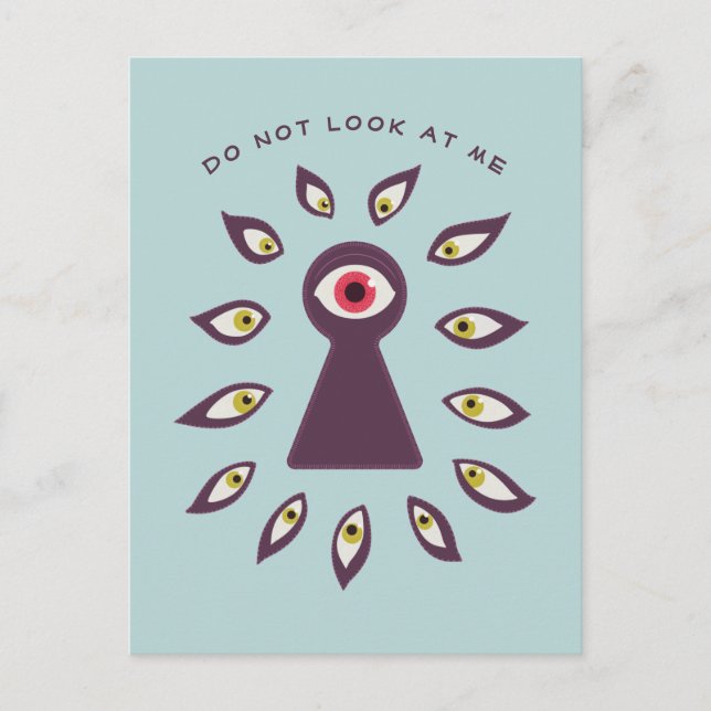 Cartão Postal Ansiedade Paranoica com Olhos Estendidos (Frente)