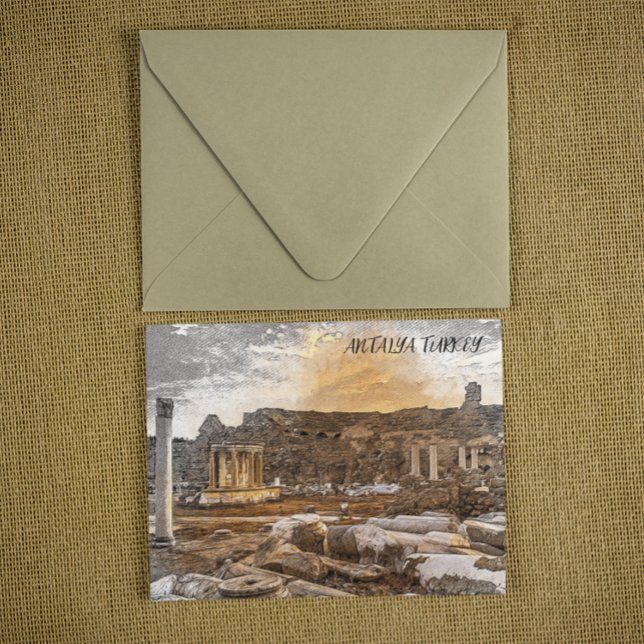 Cartão Postal Antalya Turkey Ancient Viagem (beautiful antalya turkey postcard)