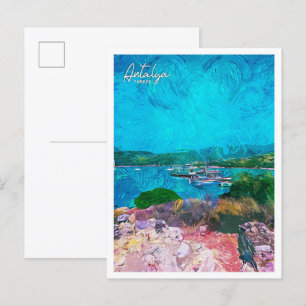 Cartão Postal Antalya Turkey BeauBeauLinda Paisagem Petrolífera