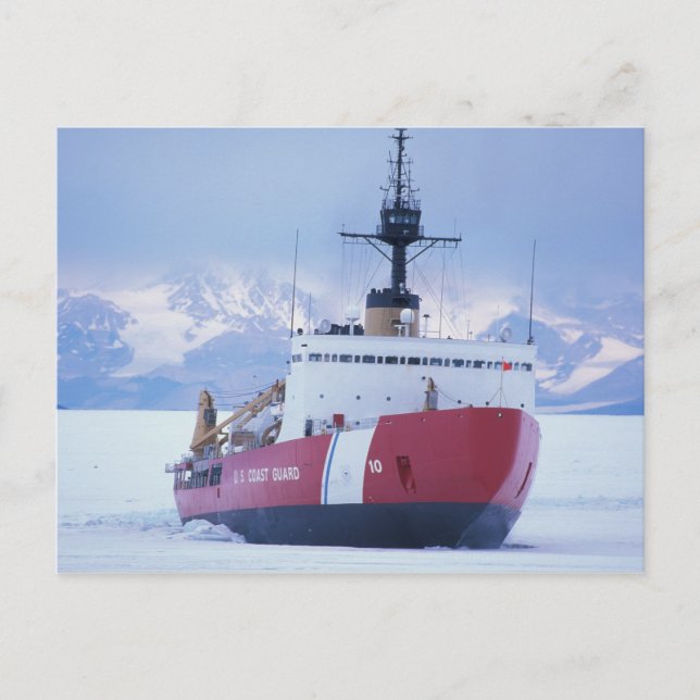 Cartão Postal Antártica, Ilha de Ross, Estação McMurdo, USCG (Frente)