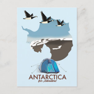 Cartão Postal Antártica Para Poster de viagens De Aventura.