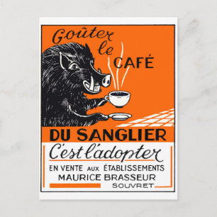 Cartão Postal Antecipação da propaganda belga do café