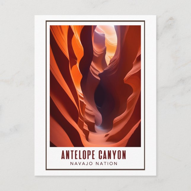 Cartão Postal Antelope Canyon Navajo Nation Art Deco (Frente)