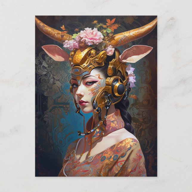 Cartão Postal Antelope Headdress Science Fiction (Frente)