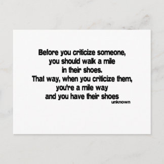 Cartão Postal Antes de criticar a citação