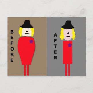 Cartão Postal Antes e depois de Parabéns de perda de peso